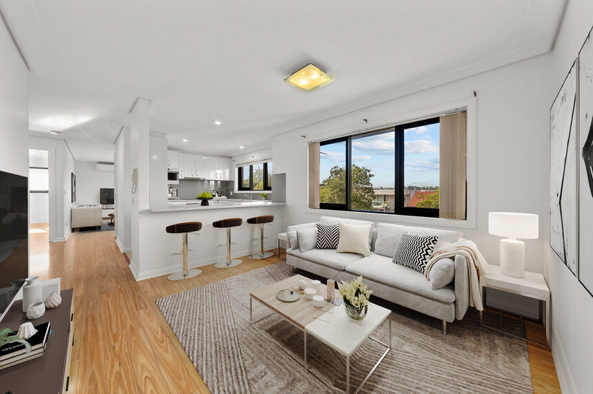 interior living room of a retirement living Sydney location