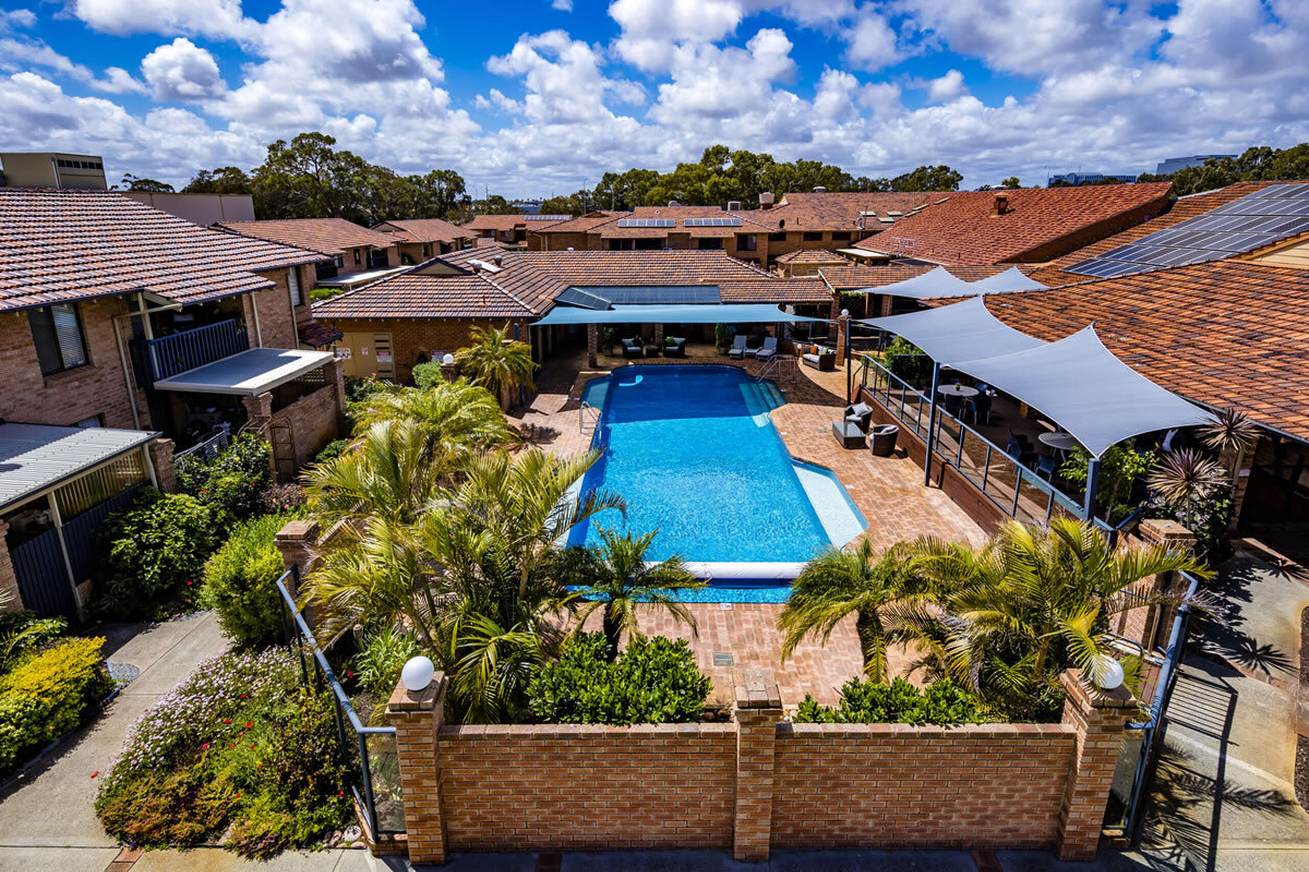 main facade of one of the retirement living villages at baptistcare gracehaven retirement village in rockingham wa