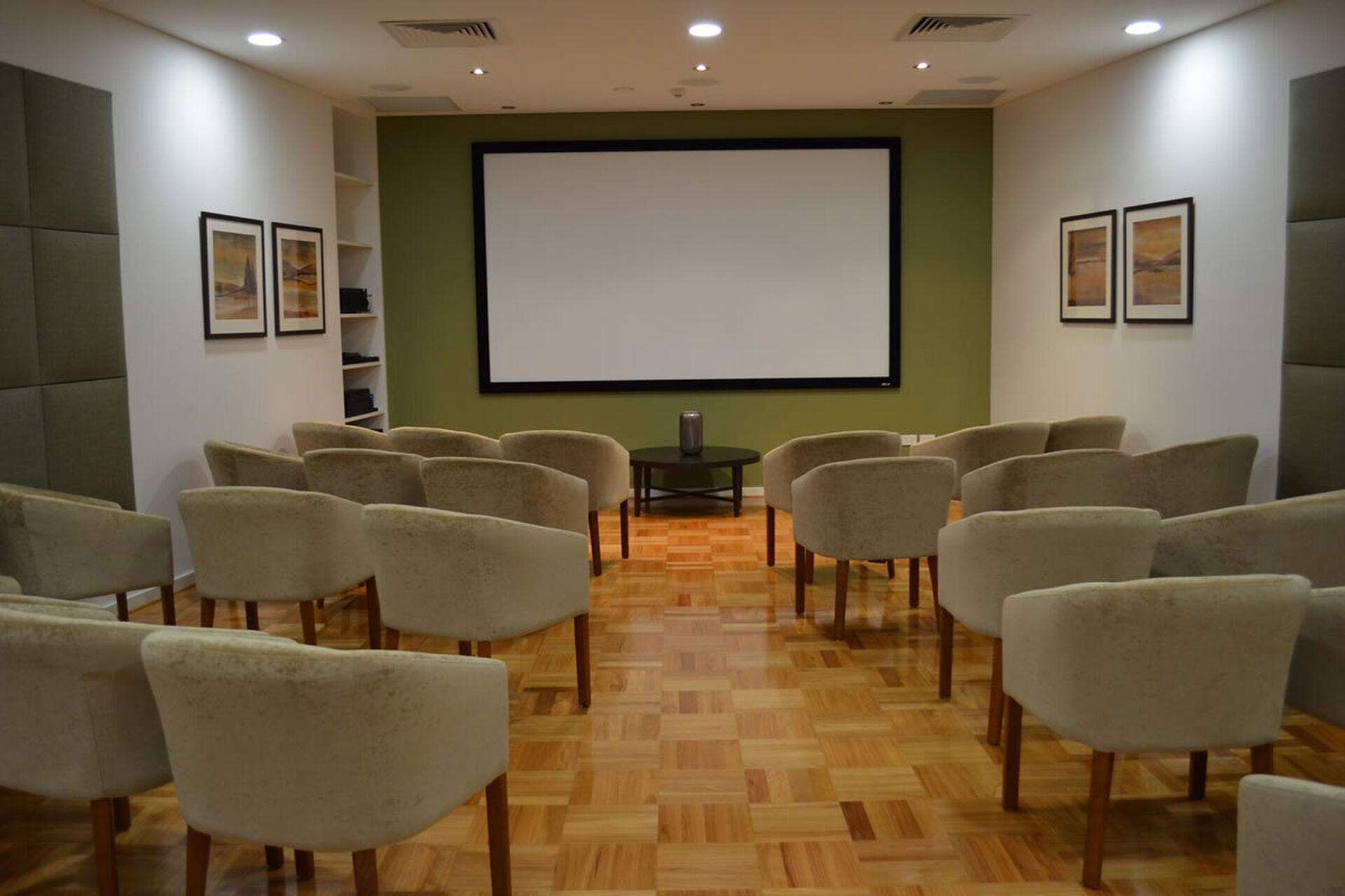 modern theater room for all residents at baptistcare riverside retirement village in salter point wa