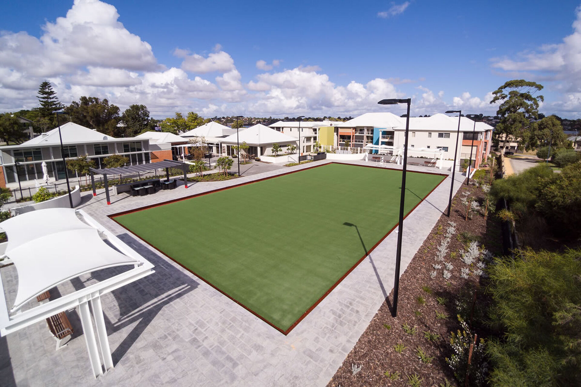 bowling green available for all residents at baptistcare riverside retirement village in salter point wa