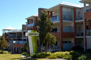 main facade of one of the retirement living villages at baptistcare riverside retirement village in salter point wa