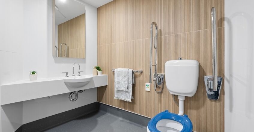 spacious single room for elderly aged care resident including dementia care in baptistcare warena centre residential aged care home bangor sutherland shire sydney