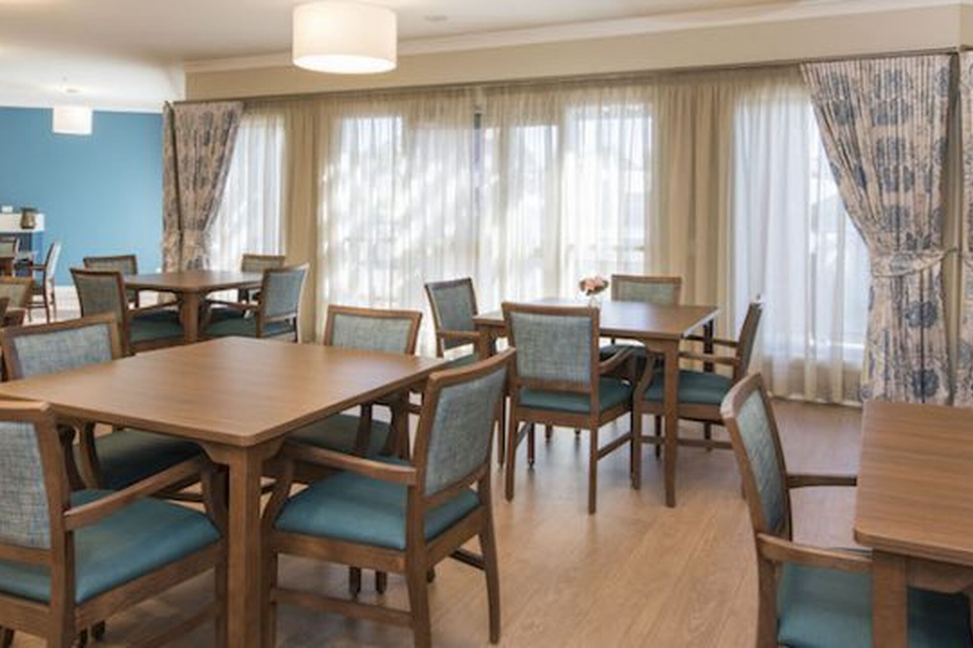 large dining room serving fresh meals to nursing home residents at baptistcare kintyre lodge residential aged care home in dubbo