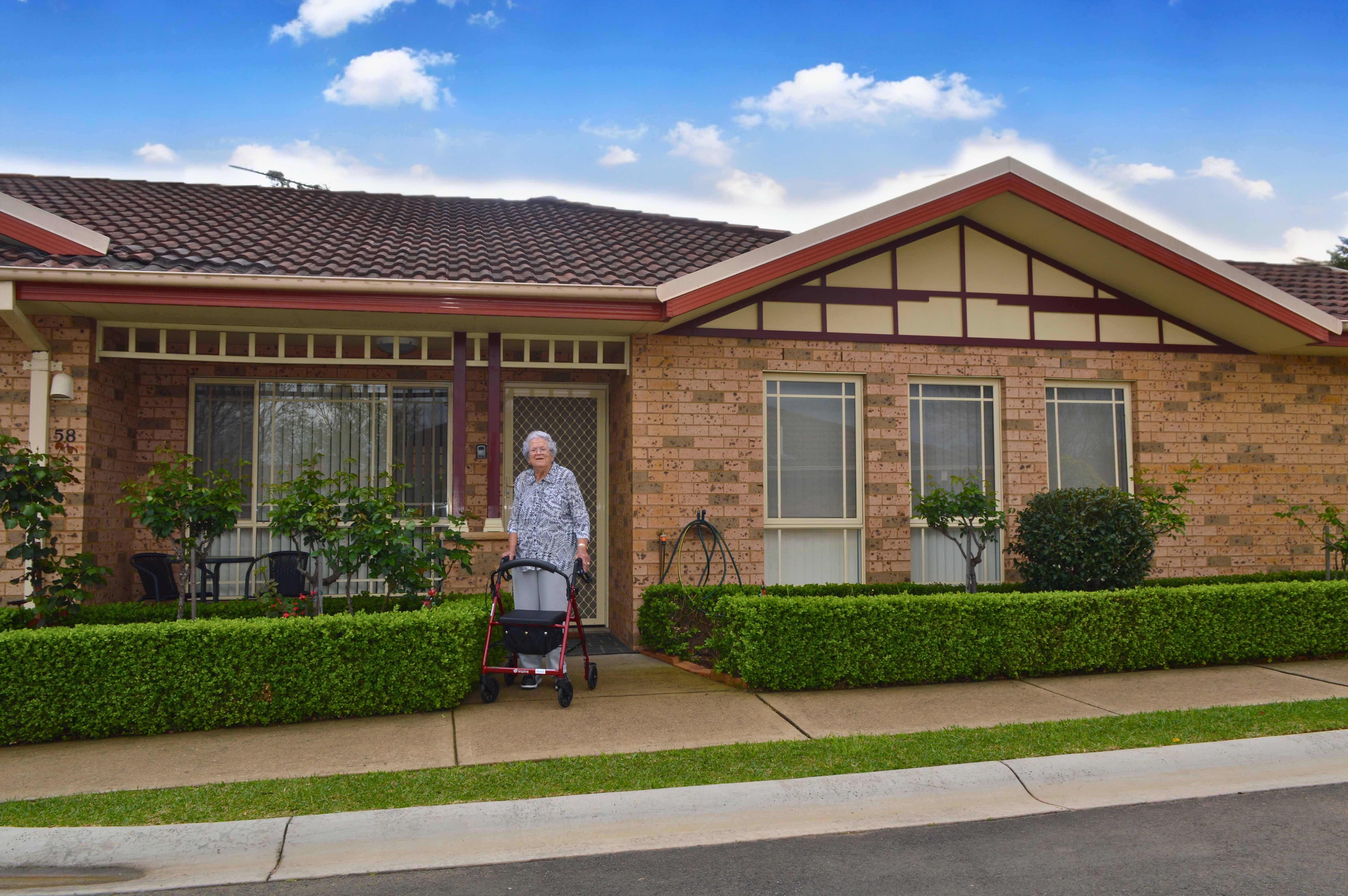 Patricia downsized from a large family home to a three-bedroom house (pictured) at Angus Bristow Retirement Village in Elderslie.